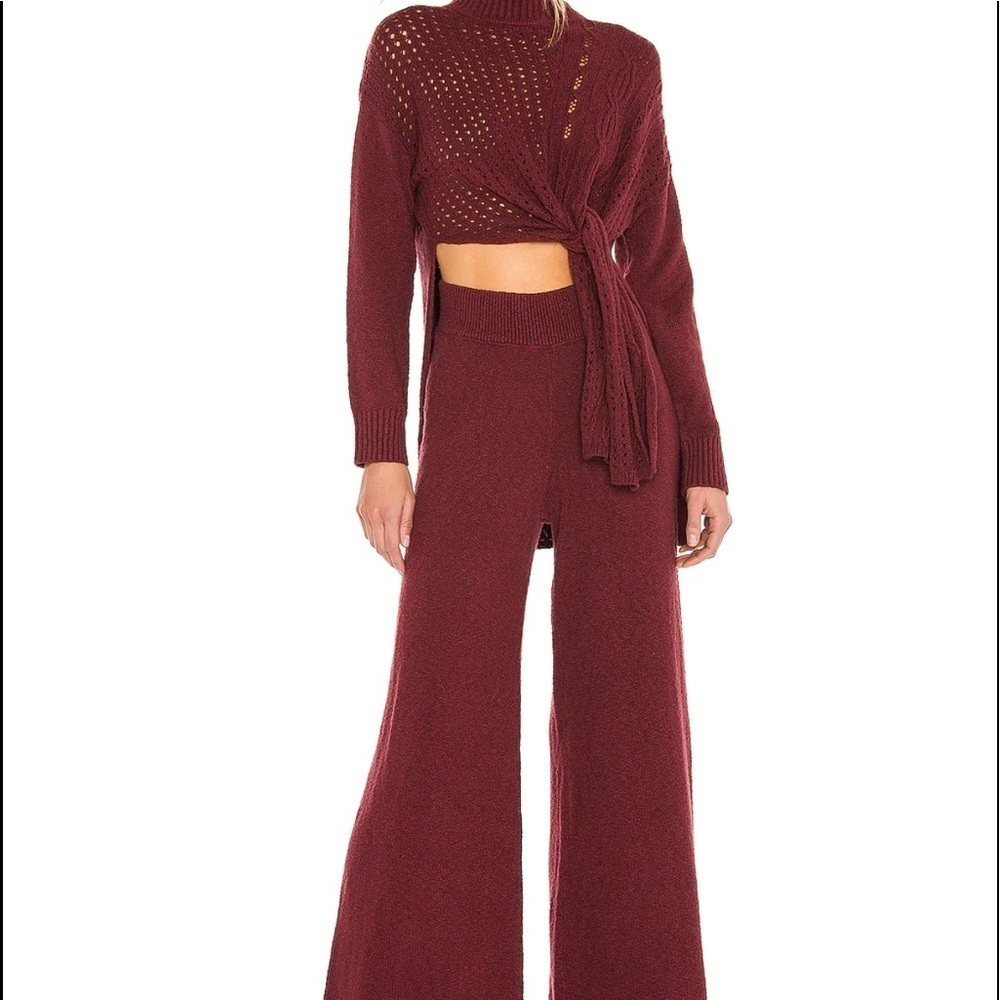 Free People medium Harper pretty berry 2 pc knit set